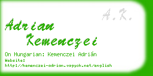 adrian kemenczei business card